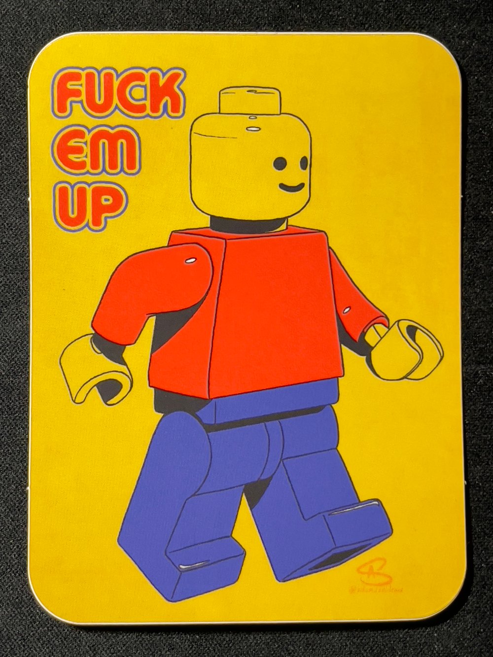 Fuck Em Up Lego Minifigure Sticker