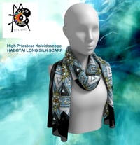 Image 2 of 'High Priestess Kaleidoscope' Long Habotai Silk Scarf