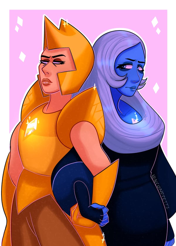 Image of Yellow and Blue Diamond 