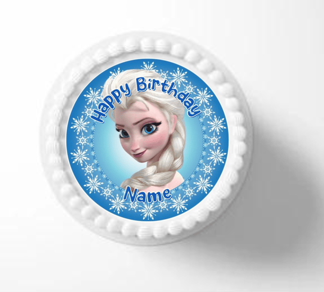 PERSONALISED Pre-cut FROZEN (ELSA) / Birthday / Edible Cupcake, Cake or Cookie Toppers