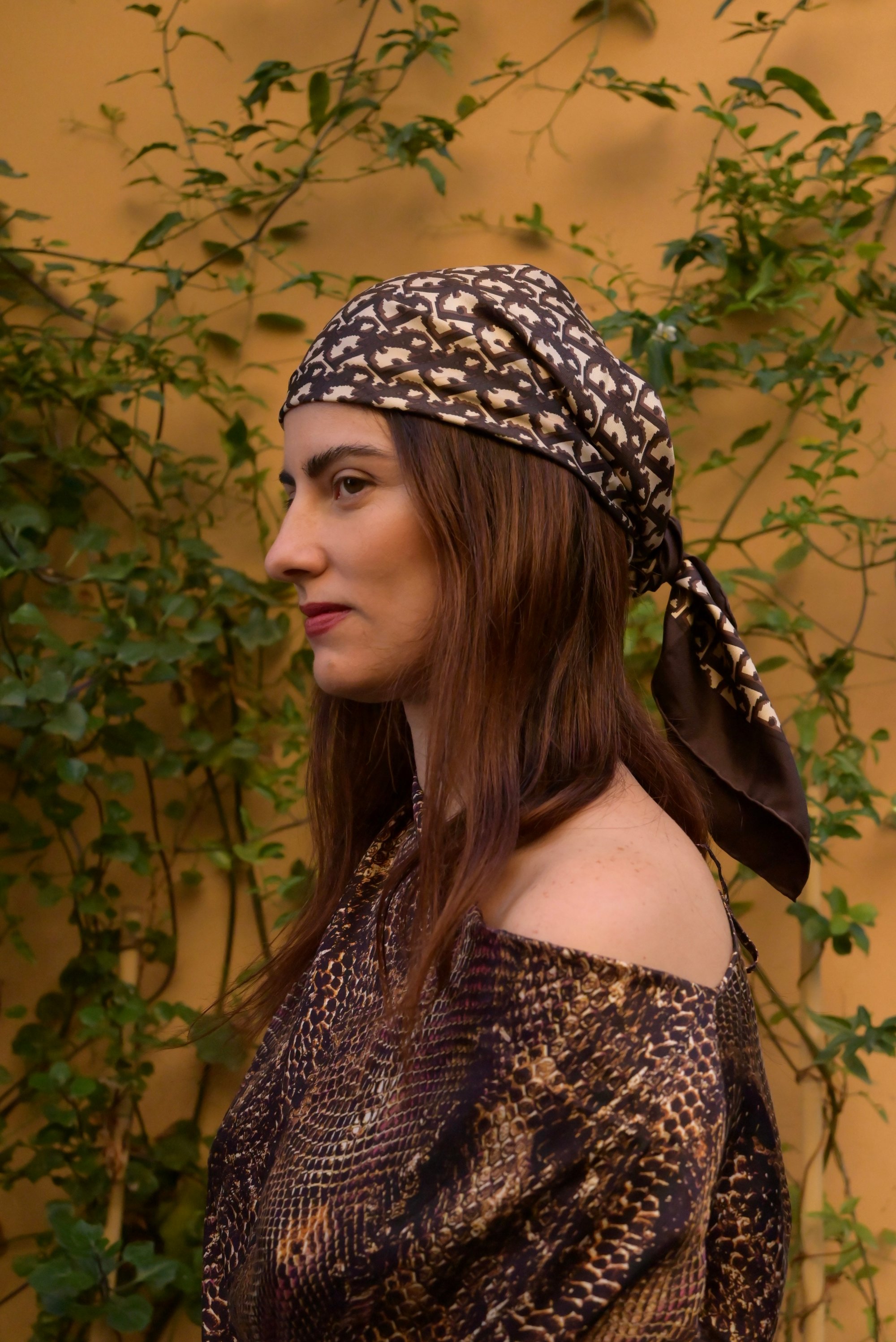 Head Scarf Outfit Dior Silk Scarf Top Christian Dior Monogram Scarf