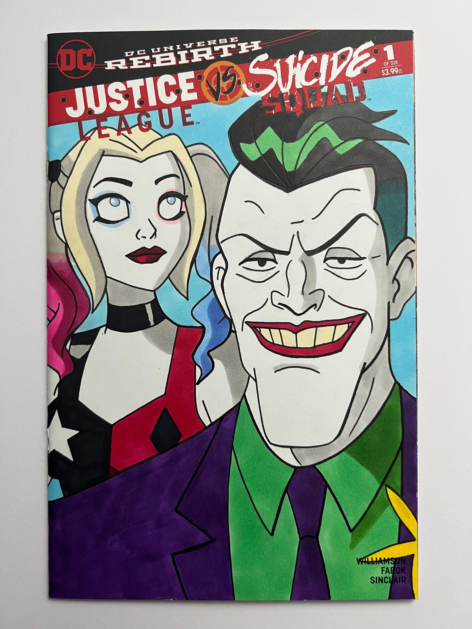 NEW The Joker And Harley (Animated) Sketch Cover Comic Book Original Art 1/1