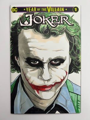 The Joker (Heath Ledger) Sketch Cover Comic Book Original Art 1/1
