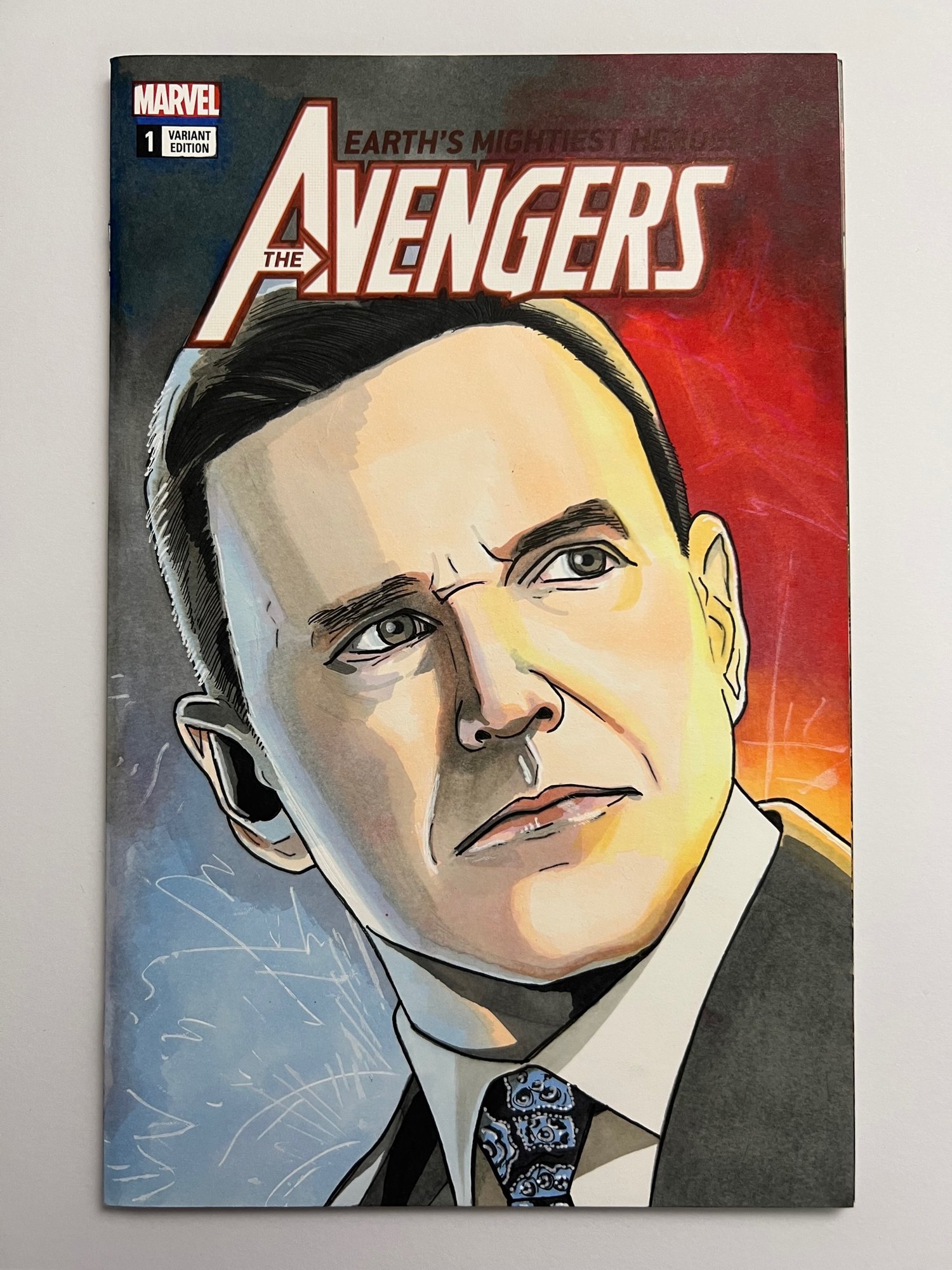 Agent Coulson - The Avengers Sketch Cover Comic Book Original Art 1/1