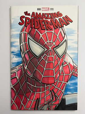Spider-Man (Tobey Maguire) Sketch Cover Comic Book Original Art 1/1