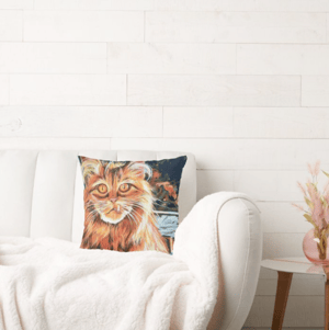 Image of Happy As A Butcher's Cat Throw Pillow