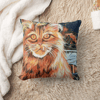 Happy As A Butcher's Cat Throw Pillow