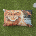 Happy As A Butcher's Cat Throw Pillow