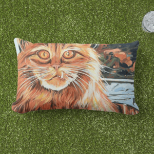 Image of Happy As A Butcher's Cat Throw Pillow