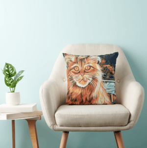 Image of Happy As A Butcher's Cat Throw Pillow