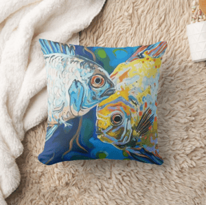 Image of Go Fish Throw Pillow