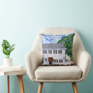 Image of An Evening At Hotel Saxonburg Throw Pillow