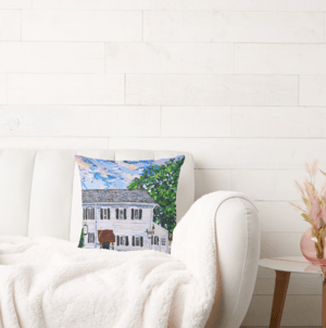 Image of An Evening At Hotel Saxonburg Throw Pillow