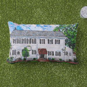 Image of An Evening At Hotel Saxonburg Throw Pillow