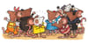 Otter Chaos original art: 'Adventuremice Hurrah'