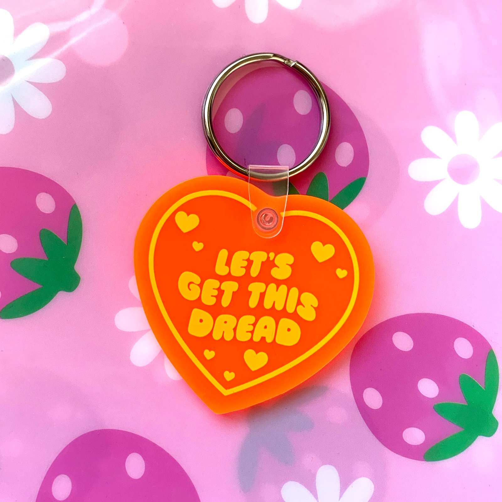 Let's Get This Dread Heart Keychain | krystan saint cat