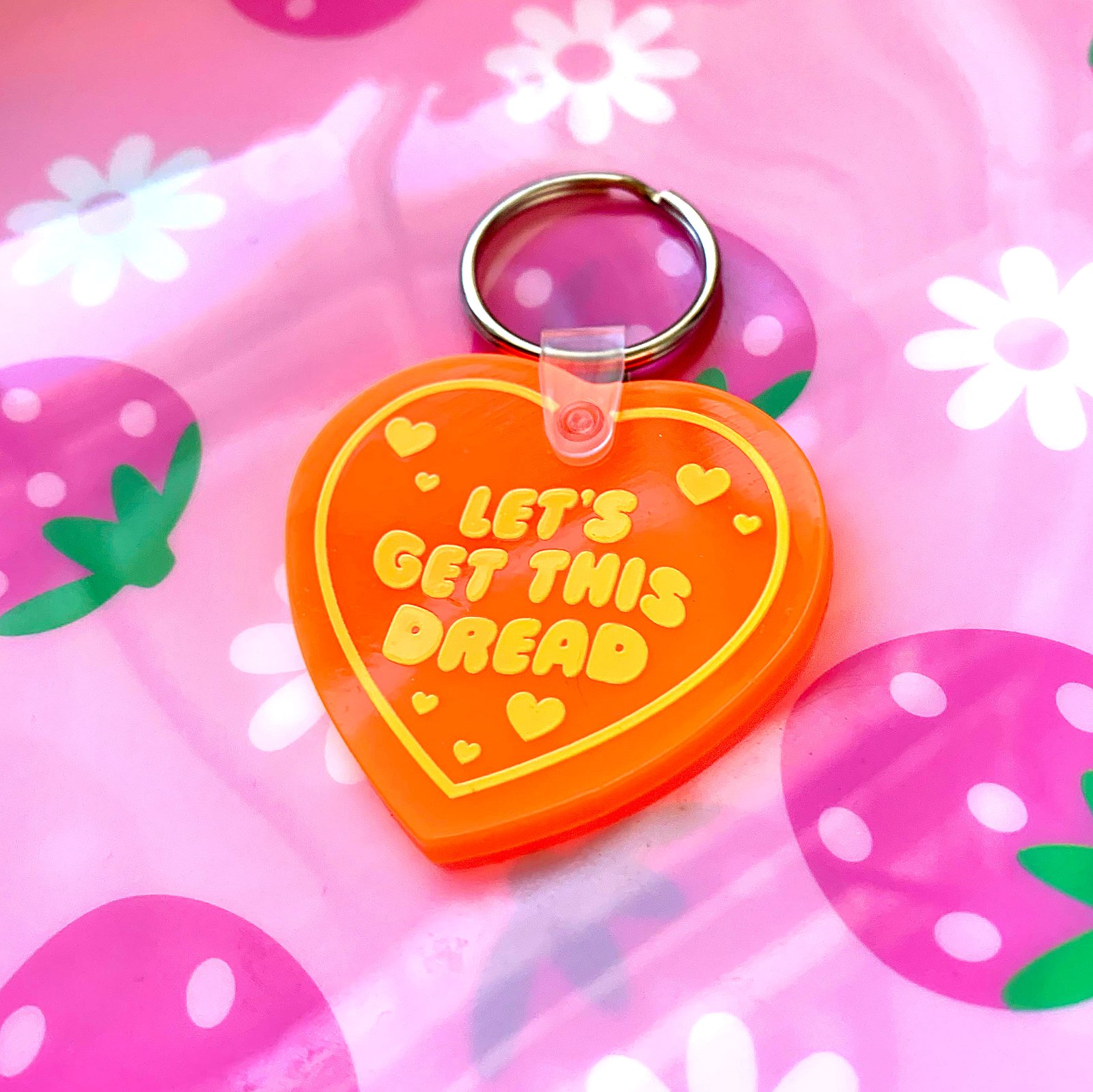 Let's Get This Dread Heart Keychain | krystan saint cat