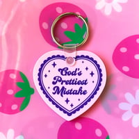 Image 2 of God's Prettiest Mistake Heart Keychain