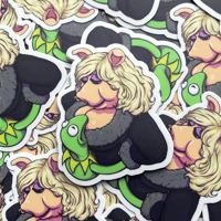 Image 1 of Miss Piggy & Kermit Vinyl Sticker