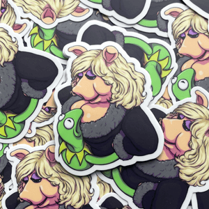 Miss Piggy & Kermit Vinyl Sticker
