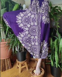 Image 2 of Peacock Mandala Drop Crotch Harem Pants