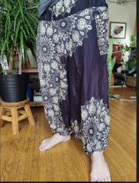 Image 5 of Peacock Mandala Drop Crotch Harem Pants