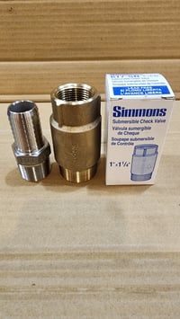 Image 1 of Simmons Check Valve For Pump w/ S.S. 1" Male Fitting