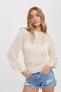 Image 4 of Pointelle Knit Top - 2 Colors