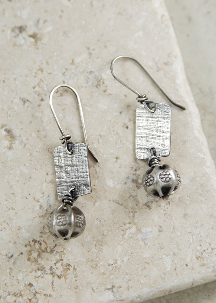 Image of Vintage Sterling Bead Earrings