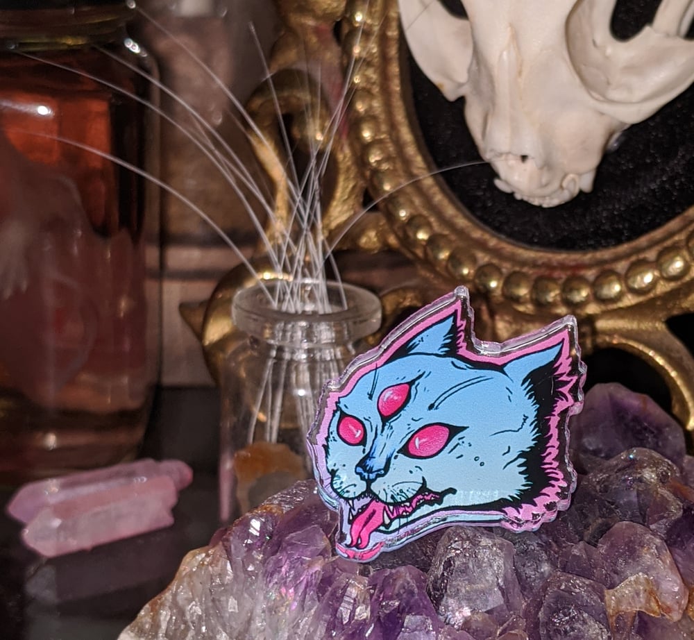 Image of Ferocious 3-eyed feline PIN