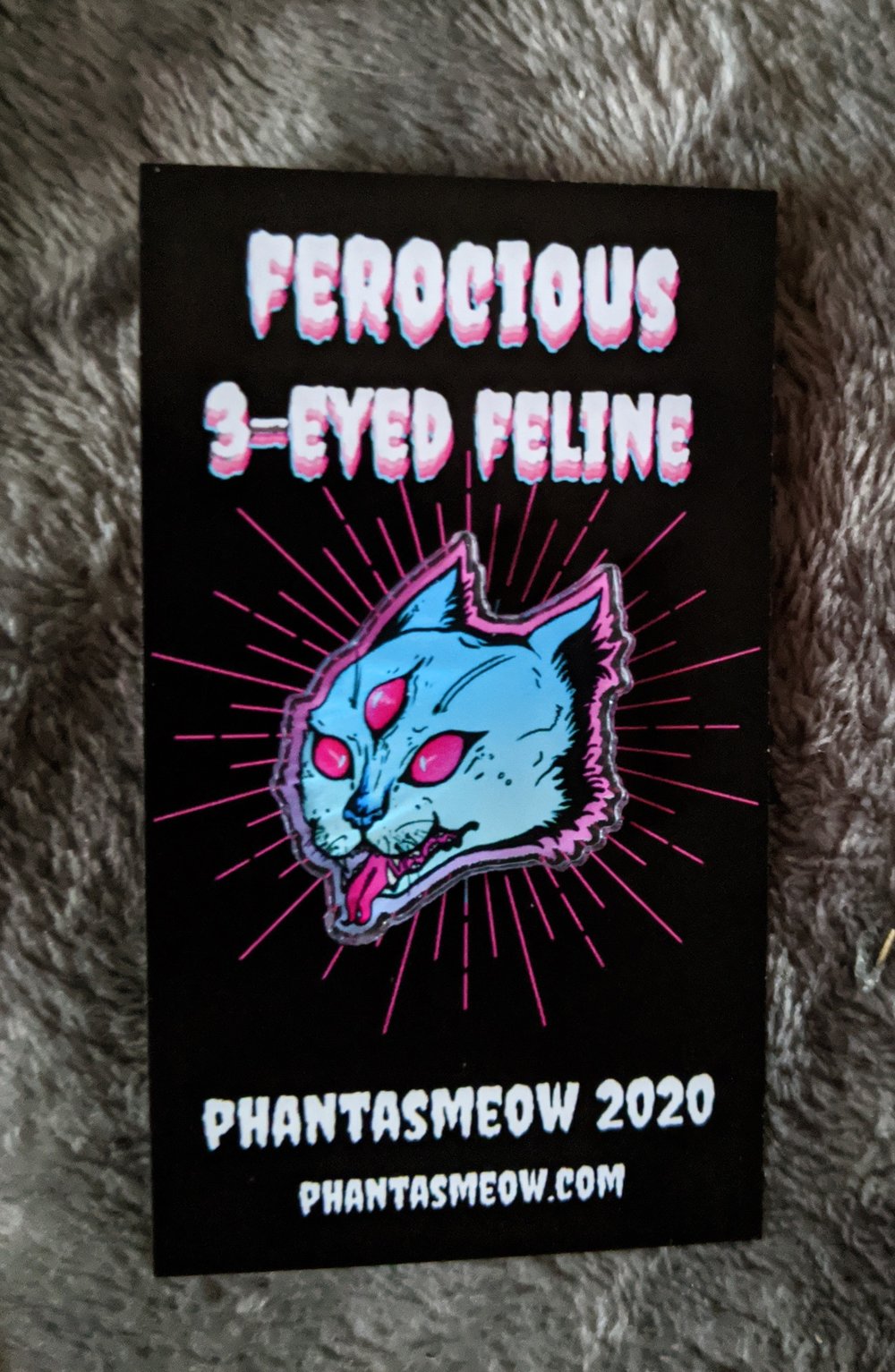 Image of Ferocious 3-eyed feline PIN