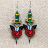 Vintage Rose Dagger Earrings