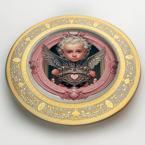 Image of CUPIDO - Valentine's Day -  Fine China Plate - #0738 SPECIAL EDITION