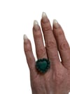 1970s Zuni snake eyes turquoise HEART ring