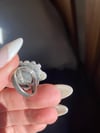 1970s Zuni snake eyes turquoise HEART ring