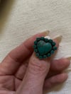 1970s Zuni snake eyes turquoise HEART ring