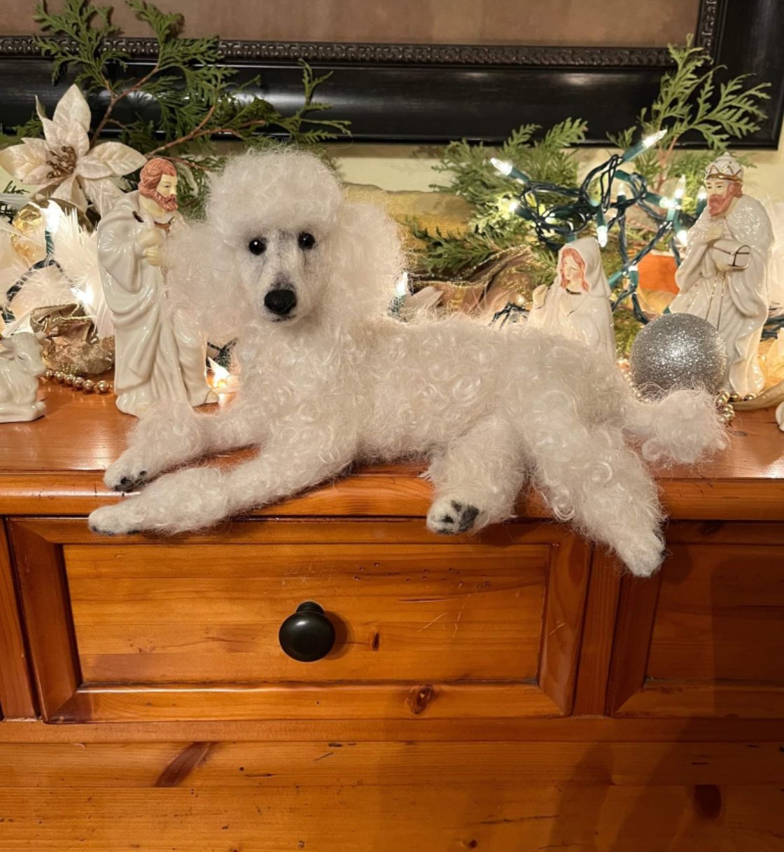 Image of Small 9" White poodle