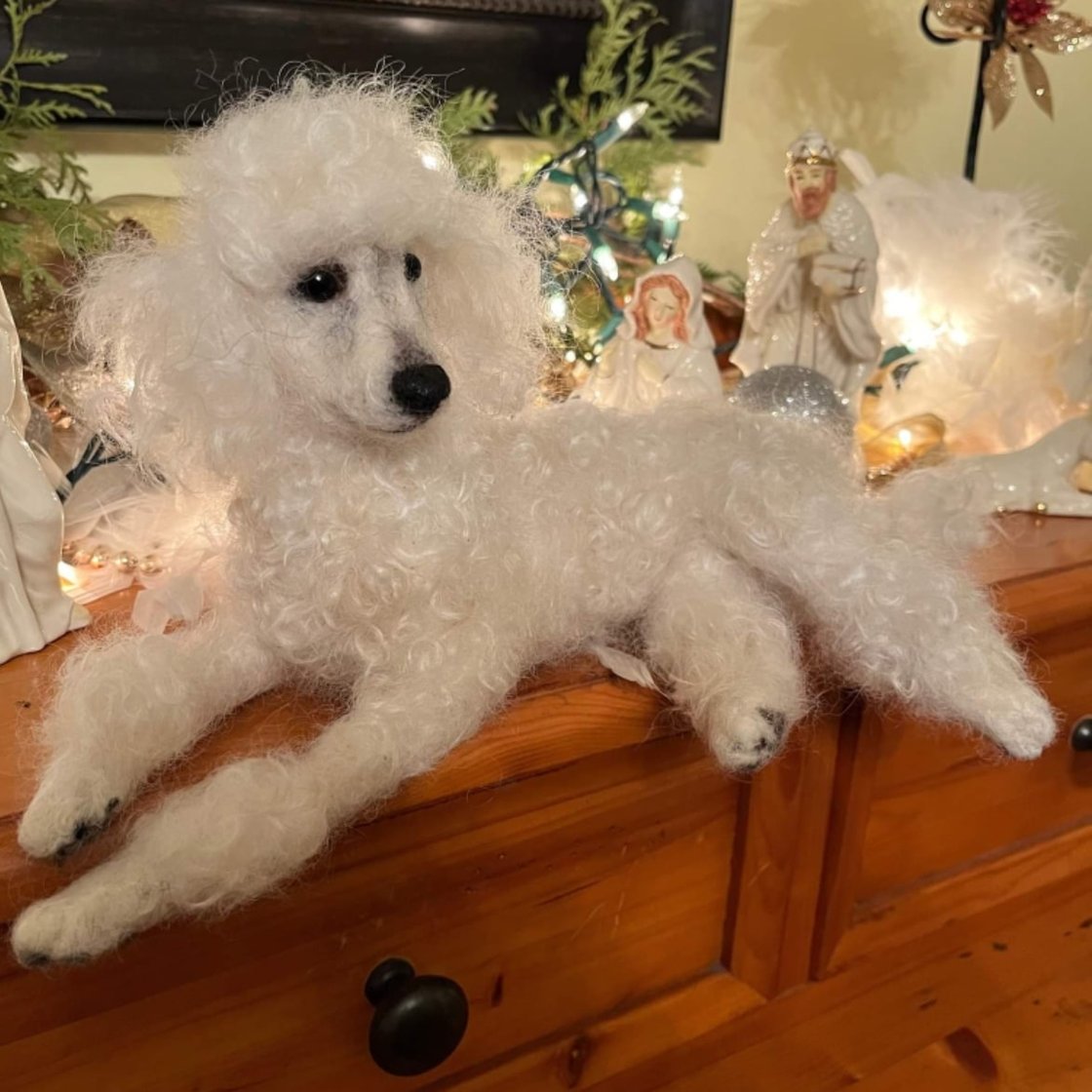 Image of Small 9" White poodle