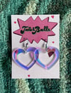 Iridescent Open Heart Earrings (2 sizes)
