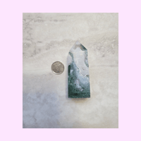 Image 3 of Moss Agate Tower 2.75"/ 82g