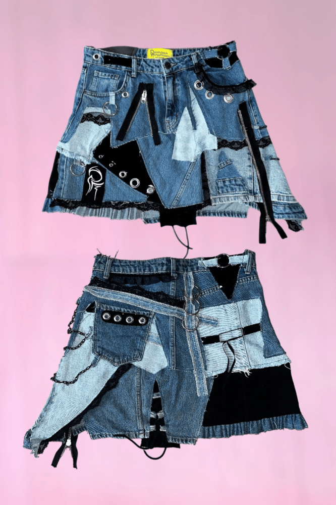 Image of Upcycled Denim Skirt - Arabela