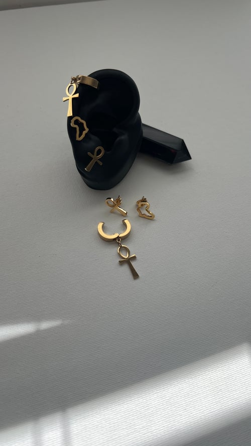 Image of RISE UP • Africa & Ankh Earrings Set
