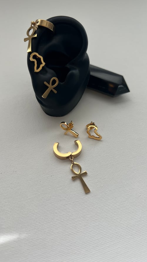 Image of RISE UP • Africa & Ankh Earrings Set