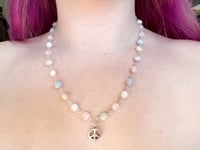 Image 2 of morganite peace sign necklace