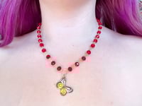 Image 2 of painted jezebel butterfly pendant