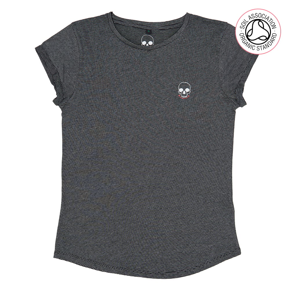 Smiley Skull Women's Roll Sleeve T's (Organic)