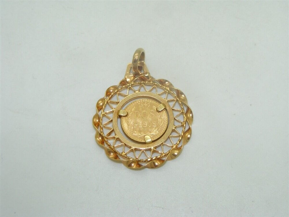 Image of Vintage Mexican coin pendant