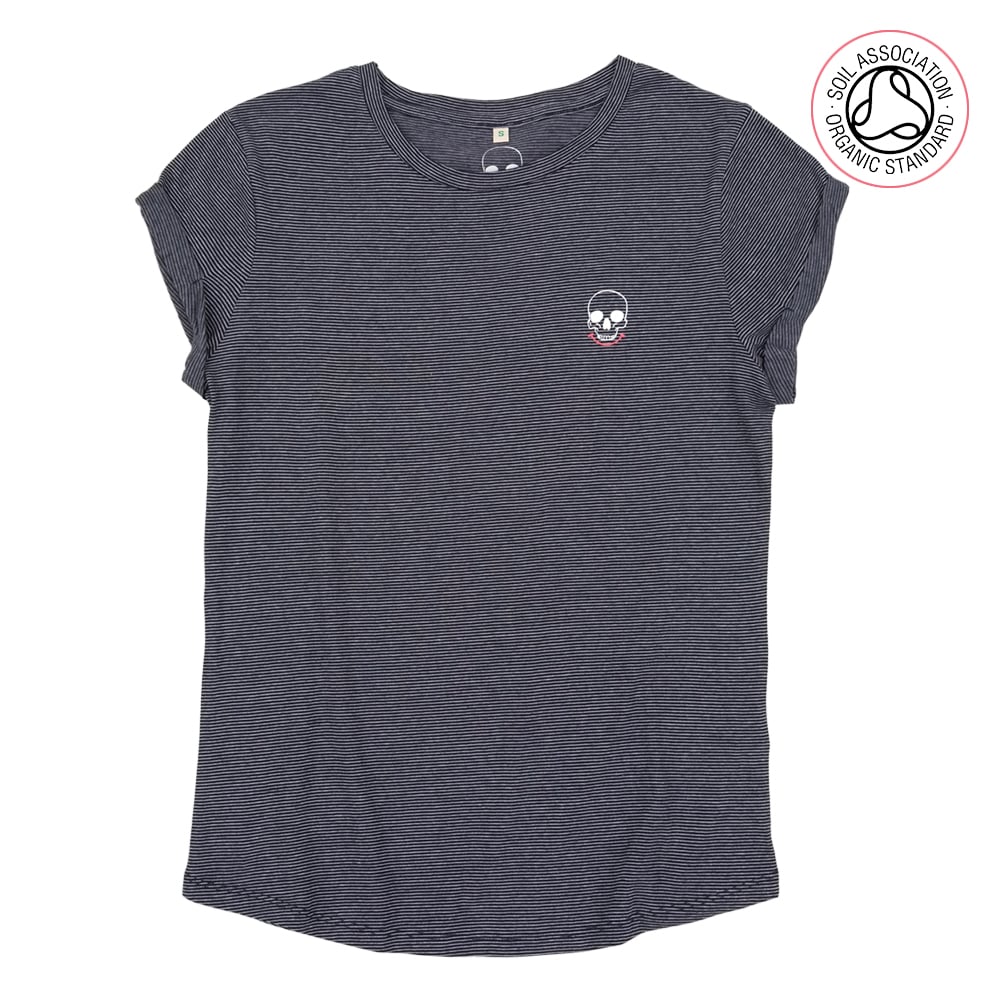Smiley Skull Women's Roll Sleeve T's (Organic)