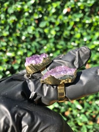 Image 2 of AMETHYST ELECTROPLATED ADJUSTABLE RING