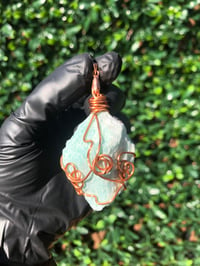Image 1 of AMAZONITE WRAPPED IN COPPER PENDANT 
